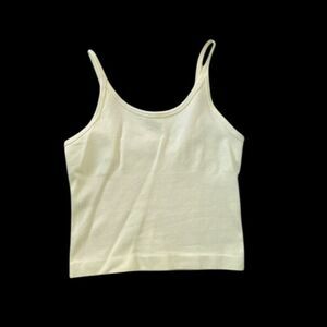 Yellow Sleeveless Crop Top With Adjustable Straps S 92% Polyamide 8% Elastane